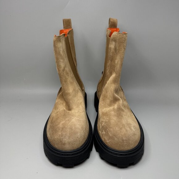 Philippe Model Boots Mens Size 11.5 Tan Suede Made in Italy Chunky Sole Chelsea - Picture 4 of 7